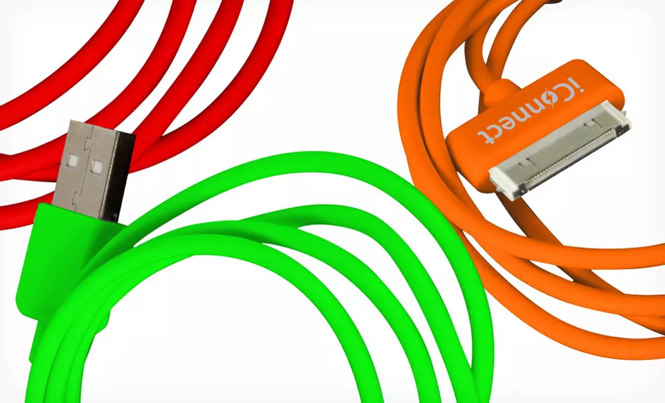 $6.99 for iConnect 5-Foot 30-Pin to USB iPhone/iPad/iPod Cable ($19.99 List Price). Multiple Colors. Free Returns. - Primary Image