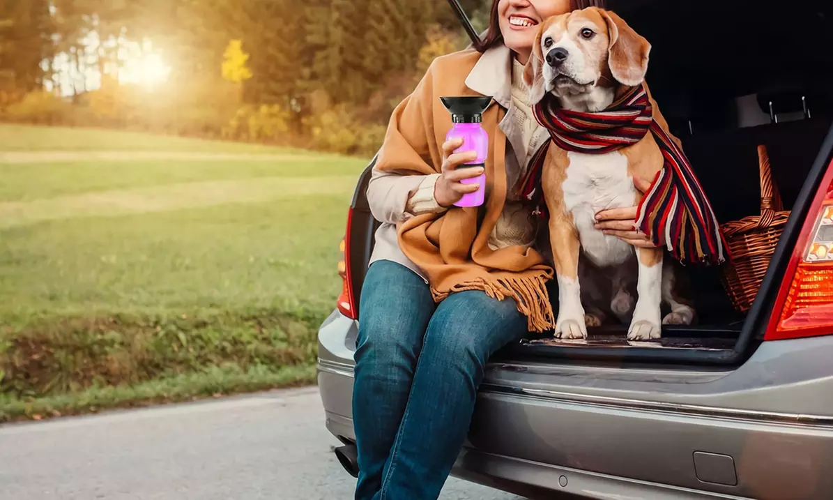 iMounTEK 500ml Pet Travel Water Bottle with Dispenser Cup
