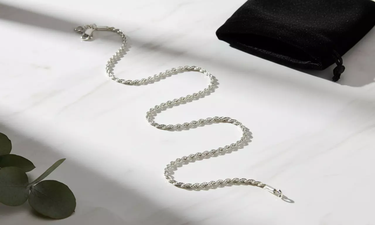 Italian 1.40MM Rope Chains in Solid Sterling Silver