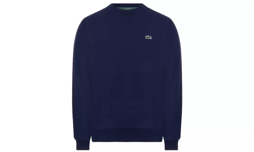 Lacoste sweater met ronde hals en logo van katoenfleece