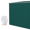 Image 2: Outsunny 7 x 5ft Galvanised Metal Garden Shed with Foundation