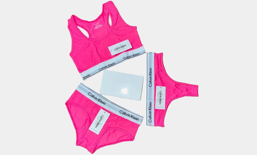 Image 5: Calvin Klein Three Pieces Bralette Thong Bikini Set