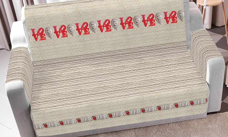 Image 1: Copridivano antiscivolo con stampa