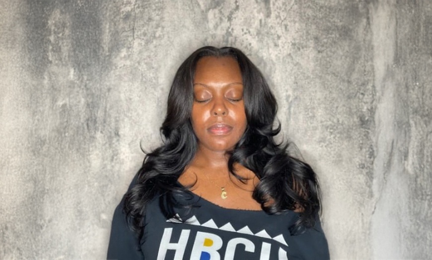 Image 1: Traditional Sew-In + Trim or Full-Head Tape-In Extensions with Style 