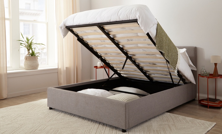 Image 12: DS Living Marcelli Upholstered Bed in Grey 