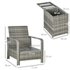 Image 7: Outsunny 3-Piece Rattan Effect Bistro Set