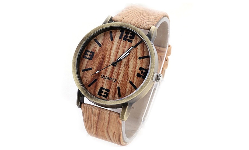 Image 2: Woodchuck Wood Grain Style Exotic Quartz Watches