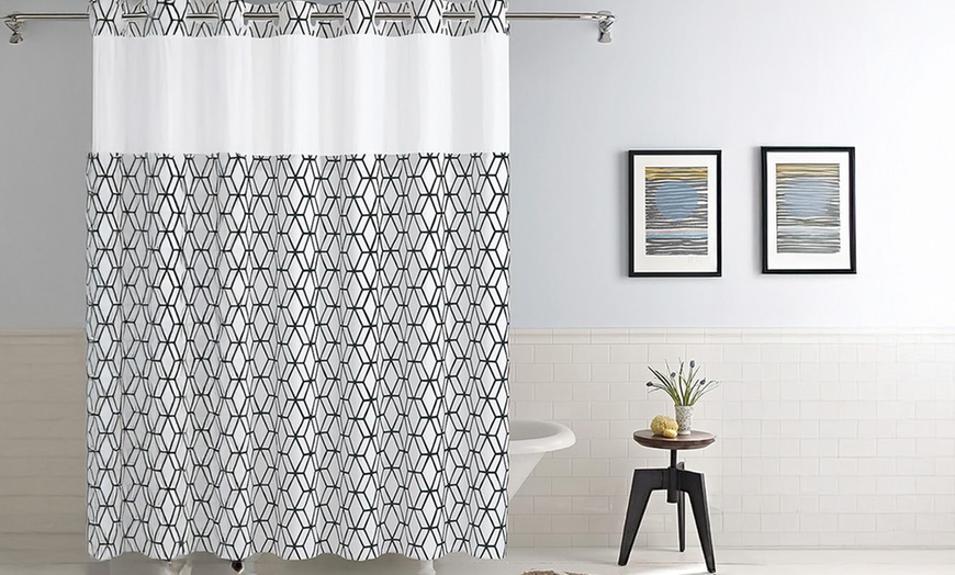 Image 18: Clearance Hookless Quick-Fit Shower Curtain