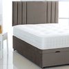 Image 6: Plush Velvet Ottoman Gas Lift Bed with Memory Spring Mattress
