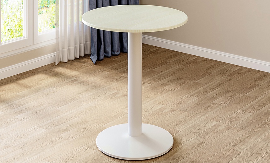 Image 1: Cafe Table with Metal Base