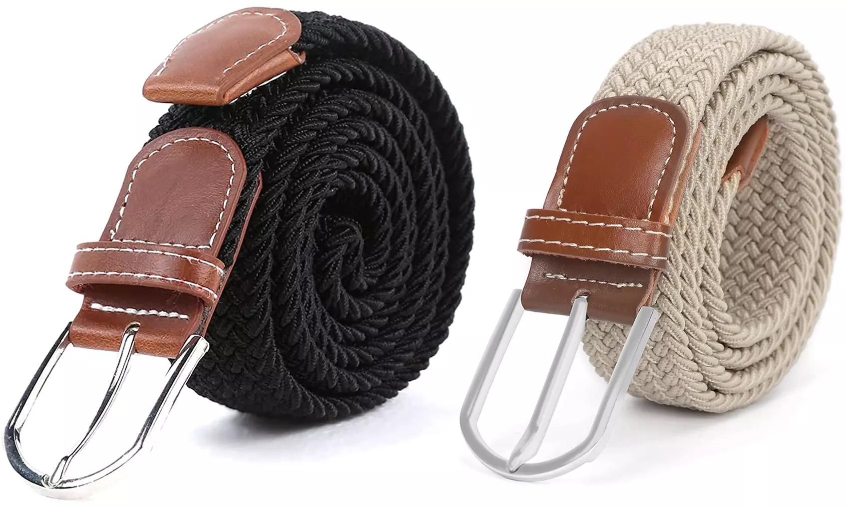 1x oder 2x geflochtener Unisex-Gürtel