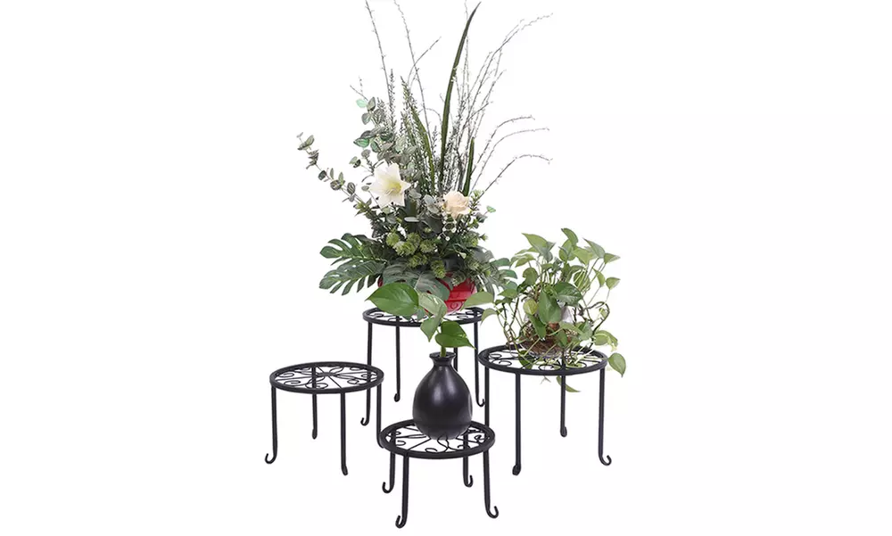 4 in1 Round Metal Potted Plant Stands - Second Medium