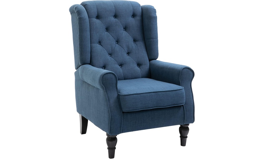 Image 11: HomCom High Back Armchair in choice of colours