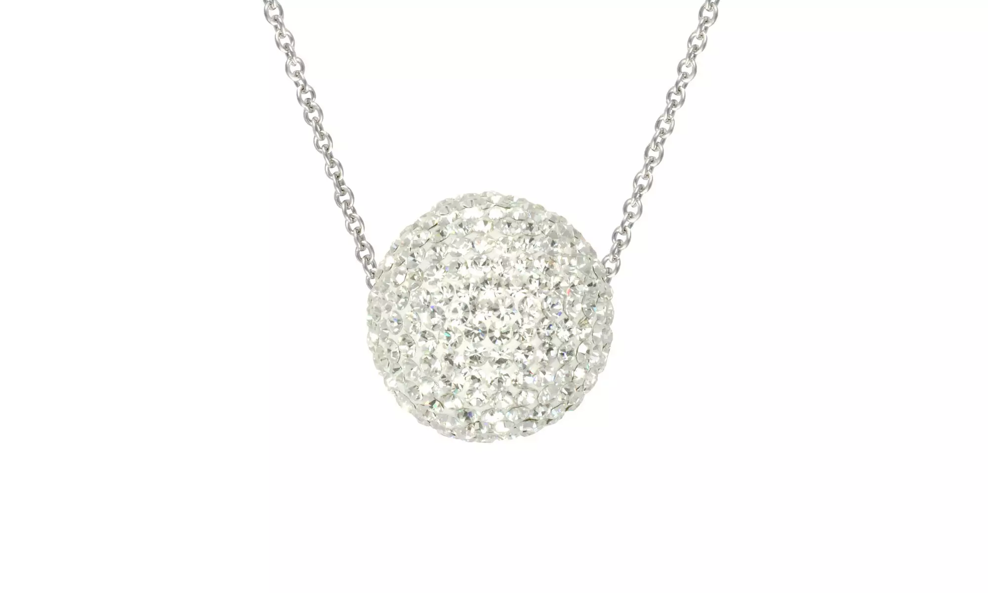 Crystal Fireball Necklace in Sterling Silver with Swarovski Elements - Second Medium