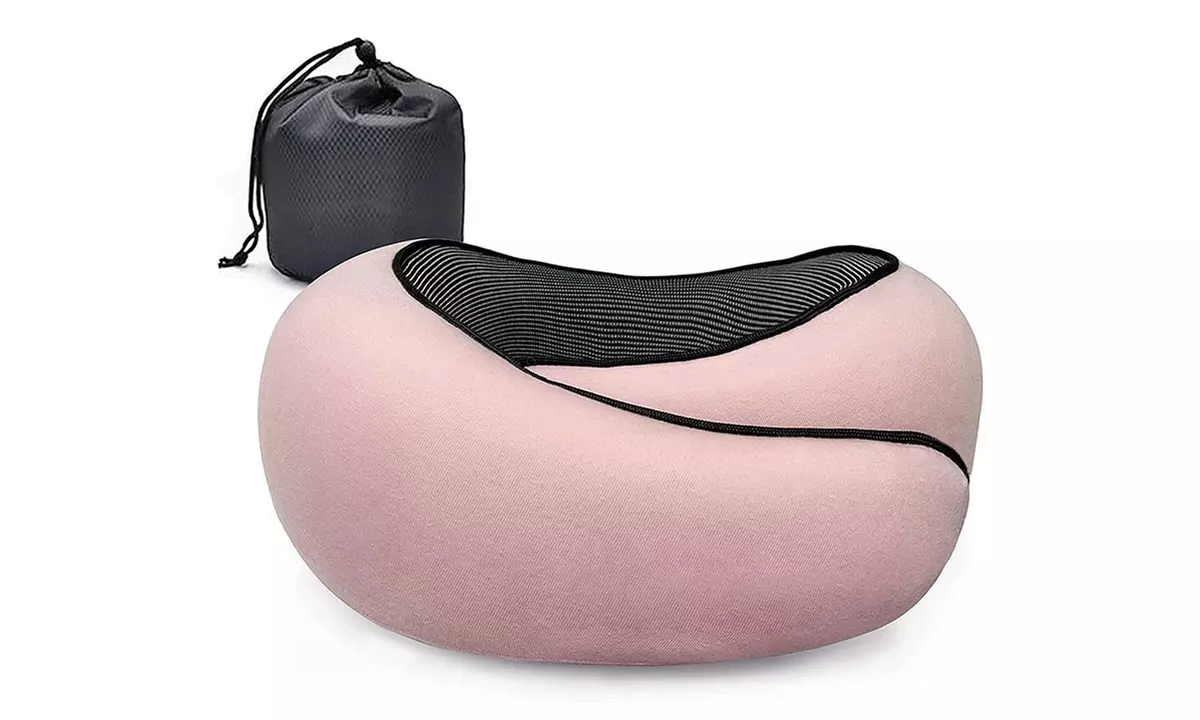 Memory Foam Travel Pillow with Storage Bag: 1Pc (Up To 65% Off) - Second Medium