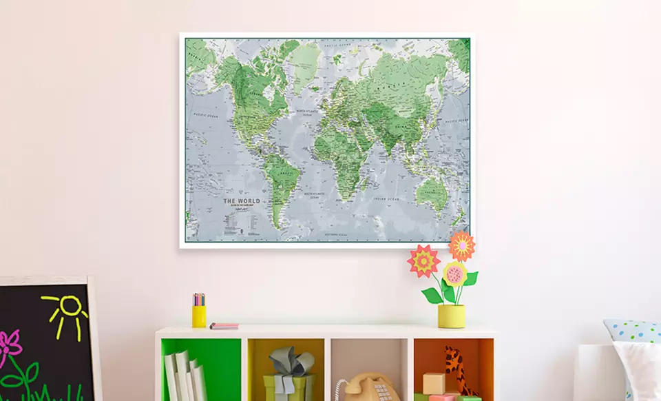 Glow-in-the-Dark World Map - Primary Image