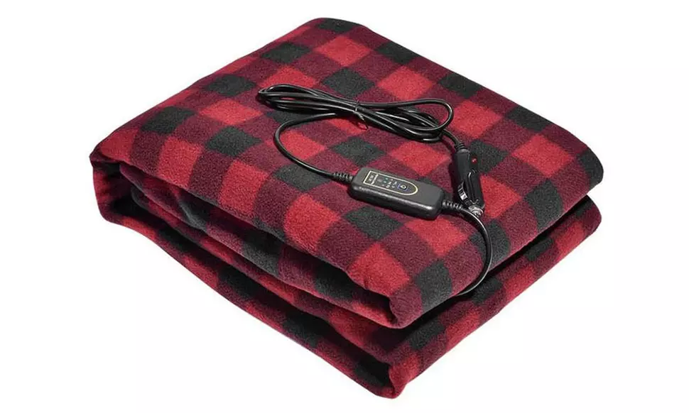 12V Heated Fleece Car Blanket With Controller For Timer and Heat Levels