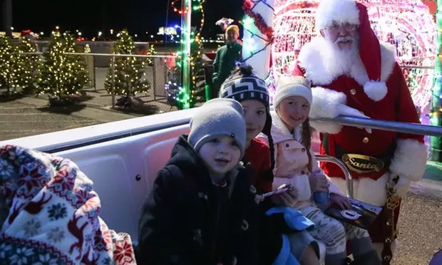 Glittering Lights Christmas Holiday Santa Tram Ticket