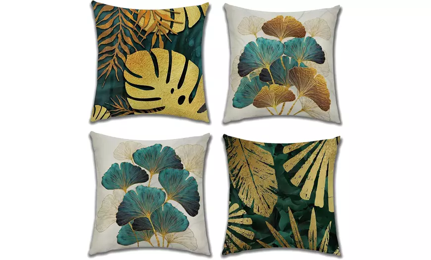 Image 2: 4 ou 8 housses de coussin avec motifs arbres