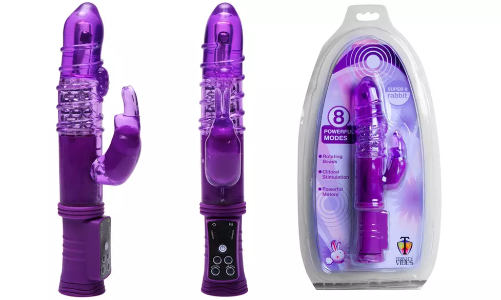 Super 8 Twisting Rabbit Vibrator with Internal Beads - Primary Image