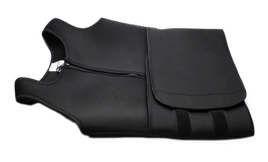 Image 7: Women Neoprene Sweat Sauna Suit Tank Top Vest with Shaper Waist Trainer Belt