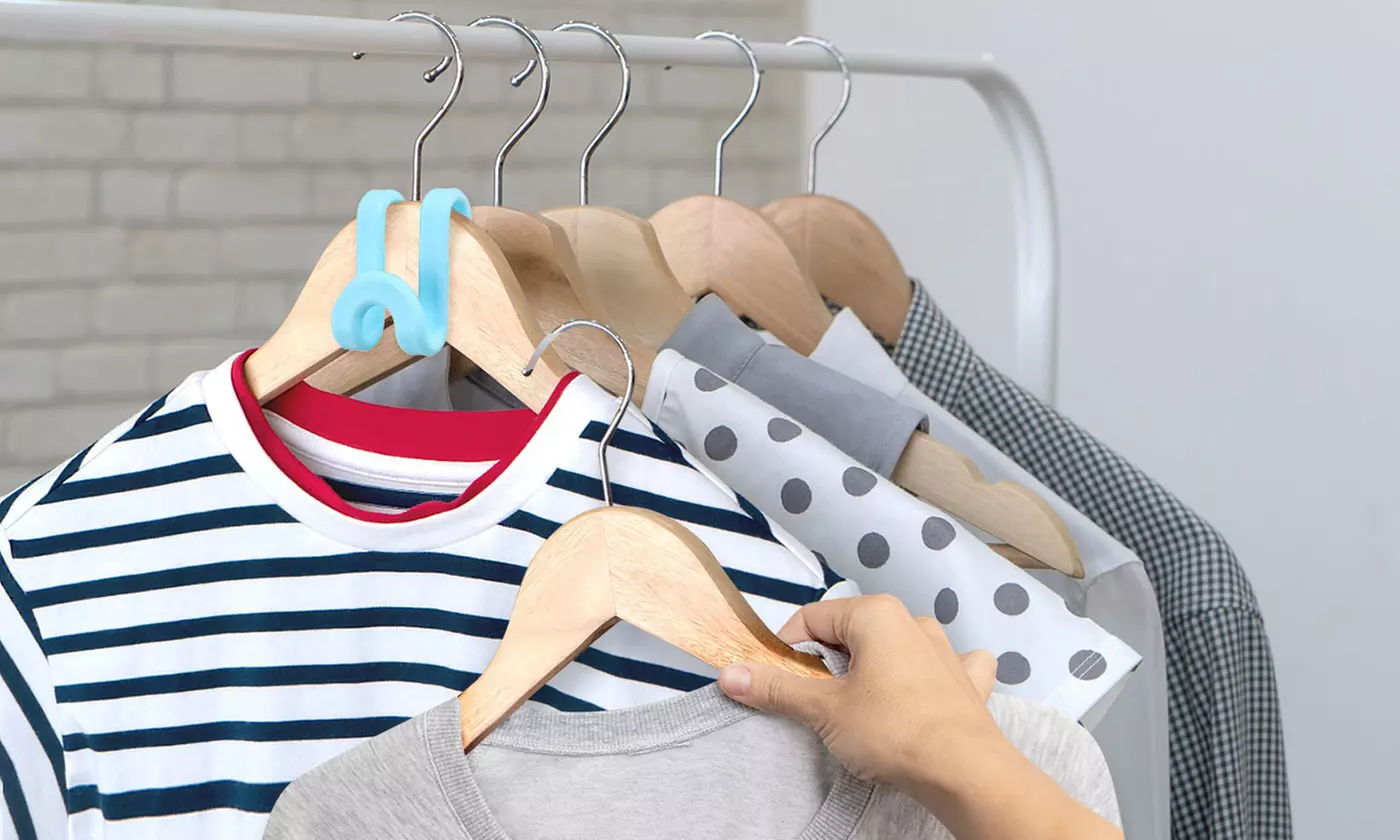 60 PCS Heavy Duty Clothes Hanger Connector Hooks Space Saving Extender Clips