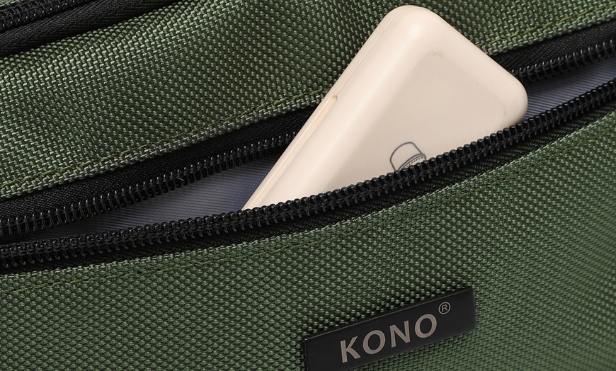 Image 13: Bolso bandolera resistente con múltiples bolsillos
