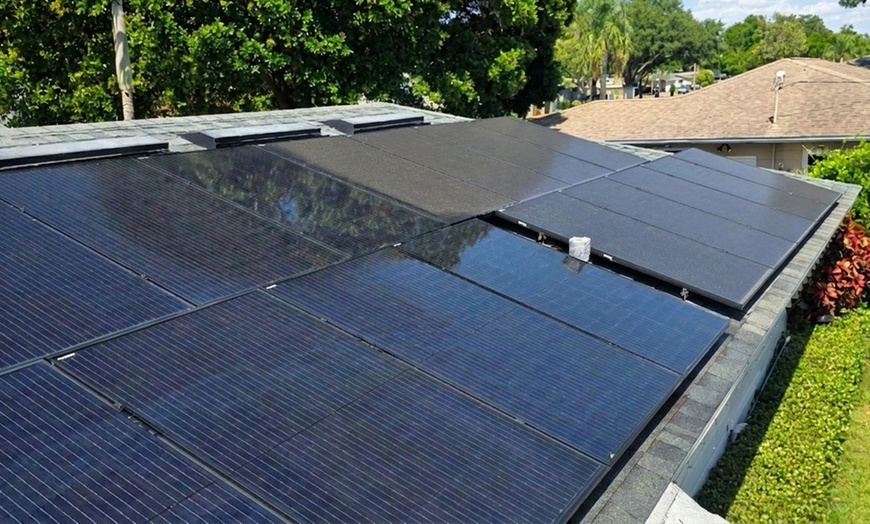 Image 3: Professional Solar Panel Cleaning for 1-Story Homes
