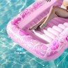 Image 9: Inflatable Tanning Pool Lounger Float with Pillow and Cup Holder
