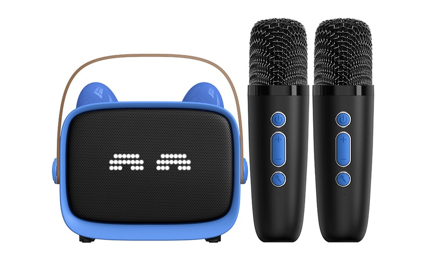 Image 5: Mini Bluetooth Karaoke Machine with 2 Wireless Microphones
