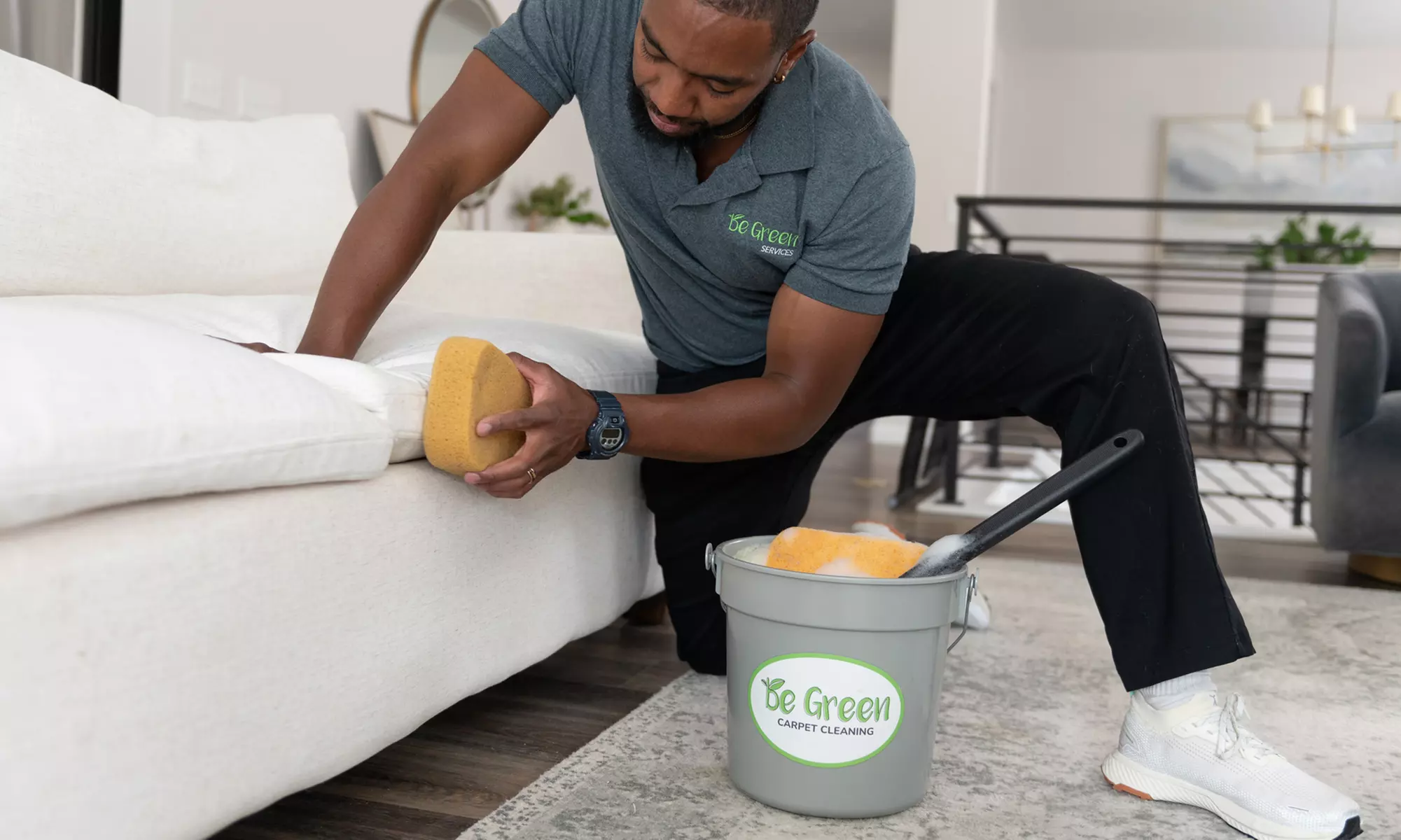 Experience Be Green Carpet Cleaning with Eco-Friendly Options for Multiple Rooms and Hallway, up to 60% Off