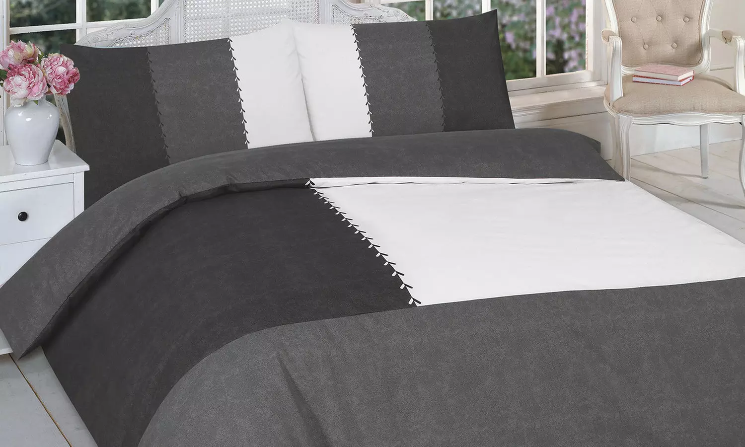 Parure de lit effet daim en polycoton - Primary Image