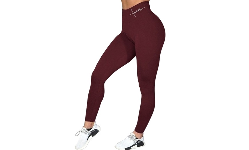 Image 5: Stretchy High-Waist Yoga Pants