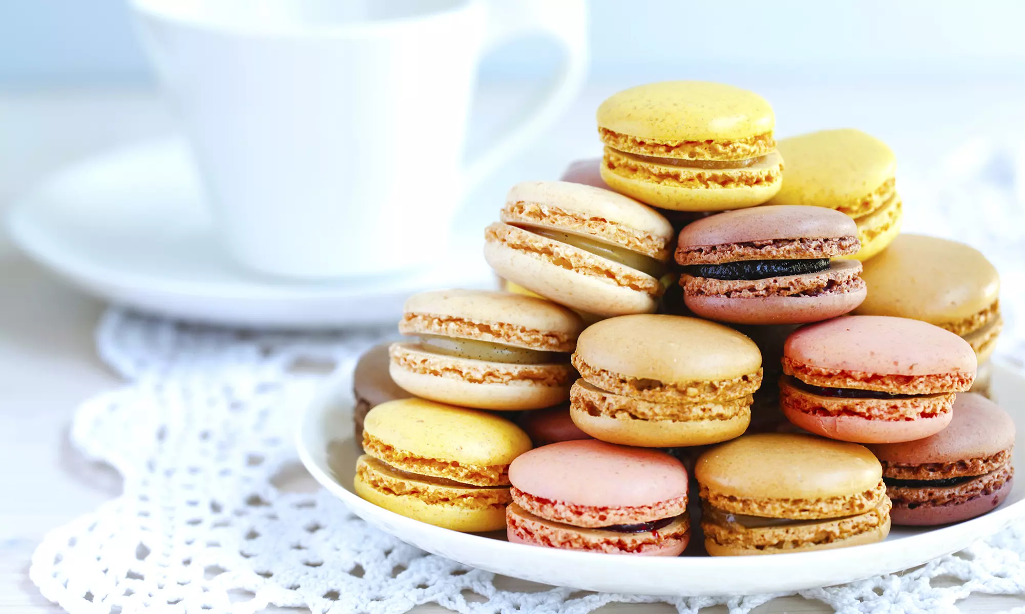 Six Macarons with Drinks for Two or Waffles with Lattes for Two at Leonidas Chocolate Cafe (Up to 45% Off)  - Primary Image