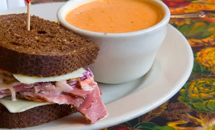 C$12.25 for a Half-Sandwich Combo Meal for Two with Soup or Salad at AJ’s Organic Cafe ($21 Value) - Primary Image