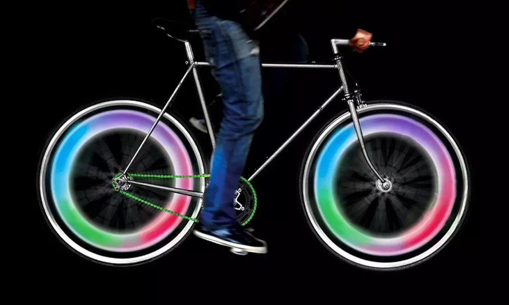 4-Pack of Multicolor Auto-Change LED Bike-Wheel Lights - Primary Image
