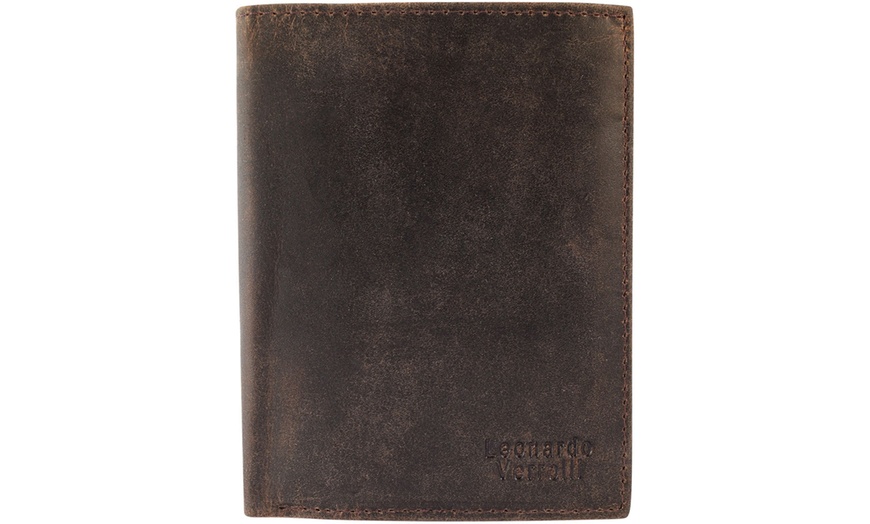 Image 19: Leonardo Verrelli Herren-Geldbörse aus Echtleder mit RFID-Schutz