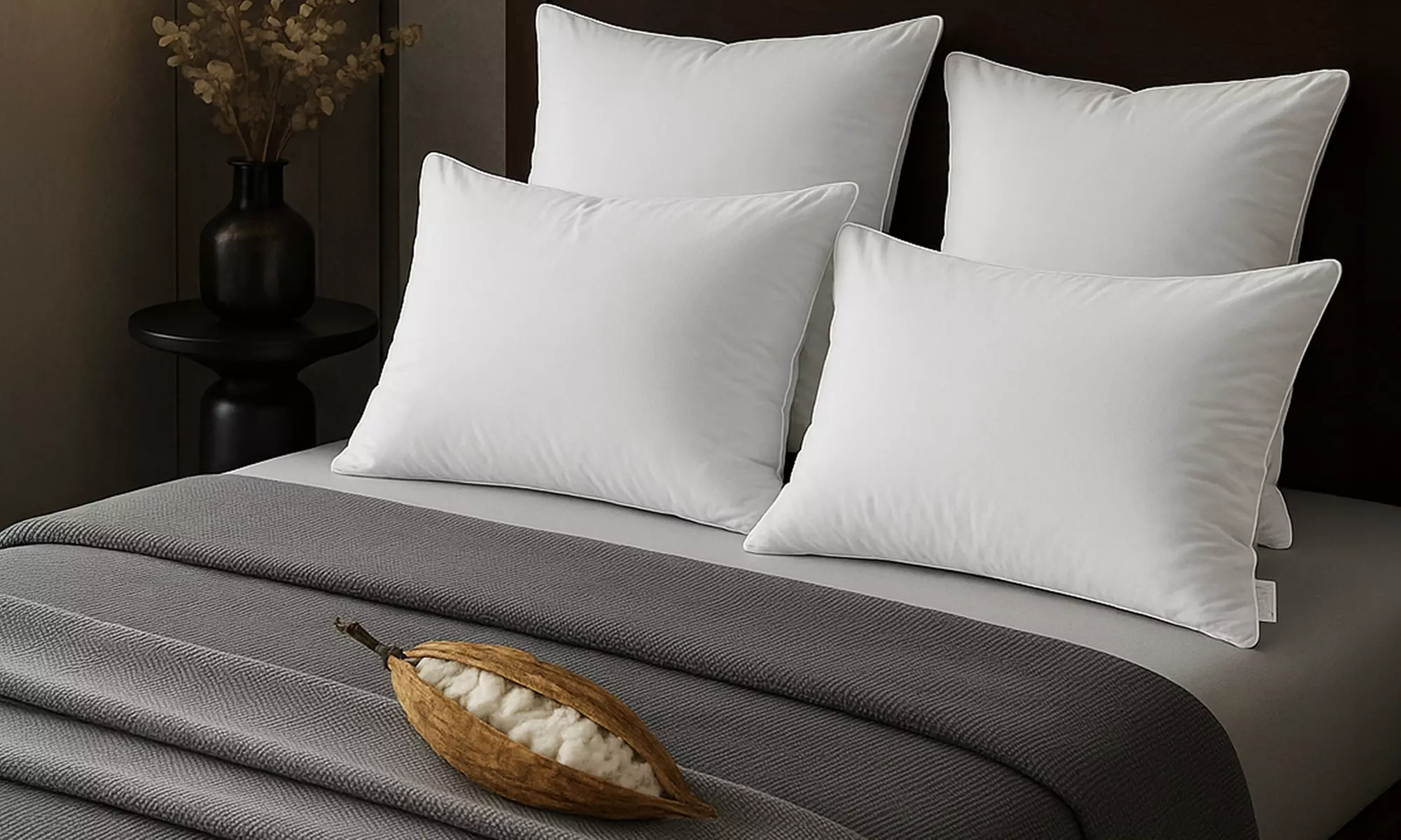 Almohada 100 % kapok natural, orgánica, funda de algodón, mullida, muy resistente y naturalmente transpirable. Sampur - Primary Image