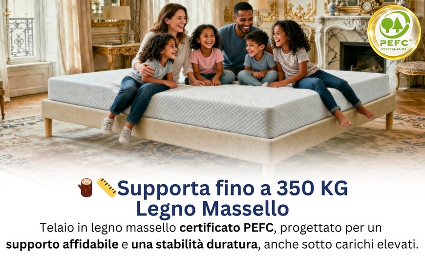 Image 12: Rete a doghe e materasso in memory foam