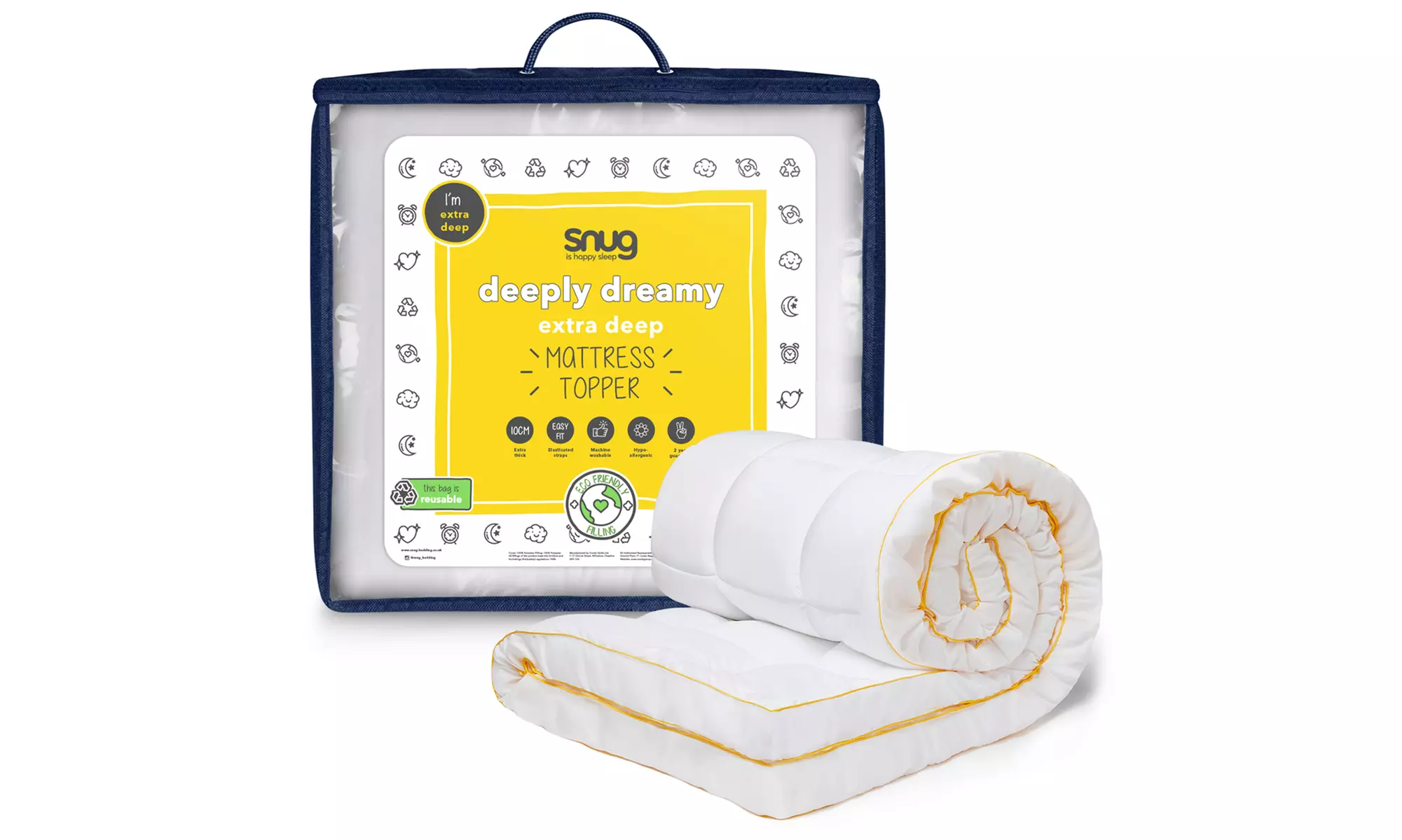 Snug Deeply Dreamy 10cm Thick Mattress Topper