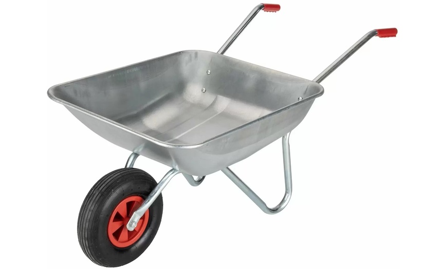 Image 2: 65L Heavy Duty Metal Wheelbarrow