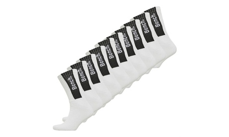 Bench Bench Soprano Men s Crew Socks - 10 Pack,6-11, White