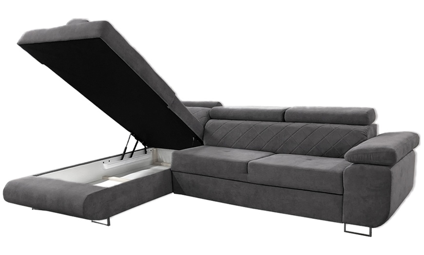 Image 5: Grey Corner Sofa Bed