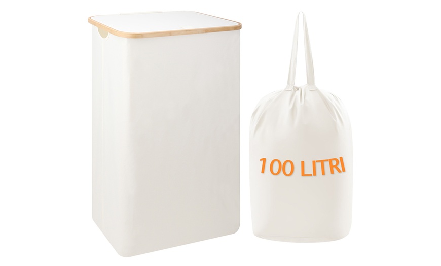 Image 2: Cesto para la colada con bolsa interior y diseño plegable