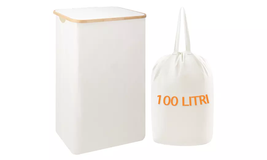 Image 2: Cesto para la colada con bolsa interior y diseño plegable