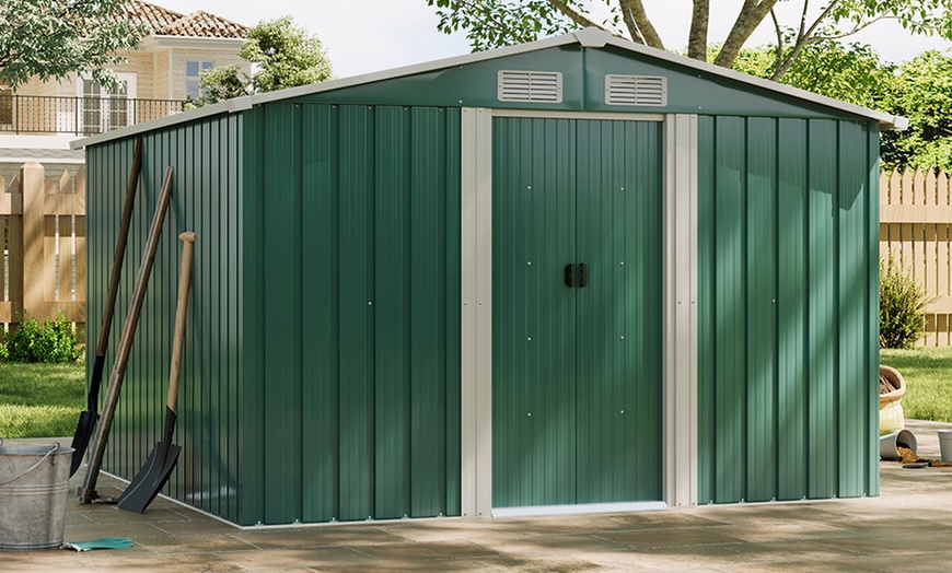Image 29: Large Metal Garden Tool Storage Shed in 6 Styles