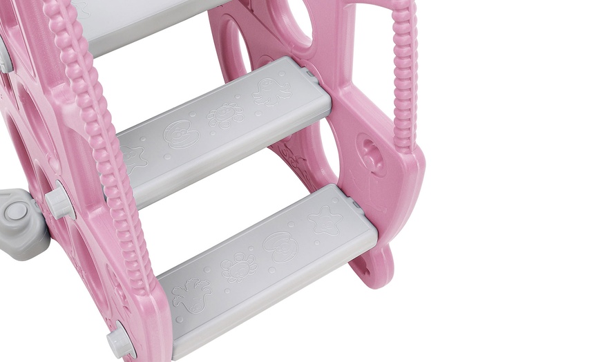 Image 5: 4-in-1 Toddler Playset with Slide, Swing, Climber and Basketball Hoop