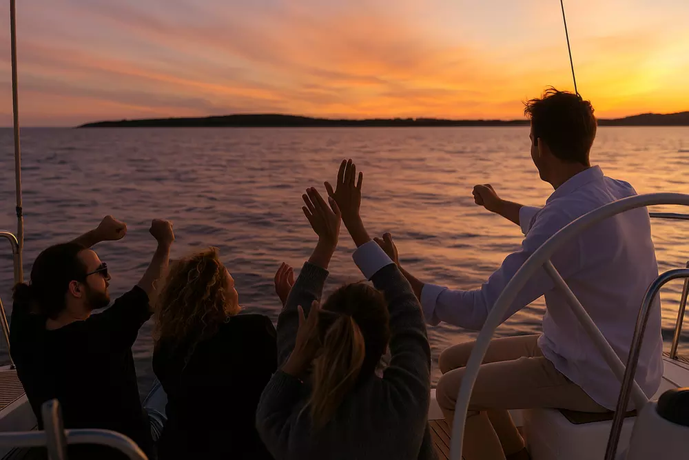 Disco Sunset Party Cruise – DJ, Trampoline, BYOB & 2 Cocktails (18+)