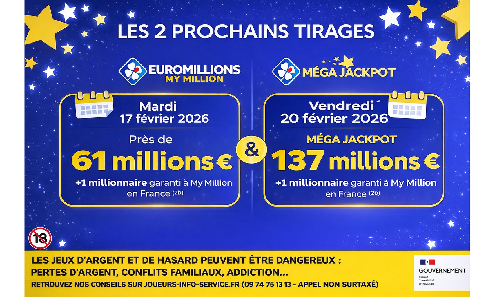 Tentez votre chance à l'EuroMillions pour gagner plus de 17 millions €