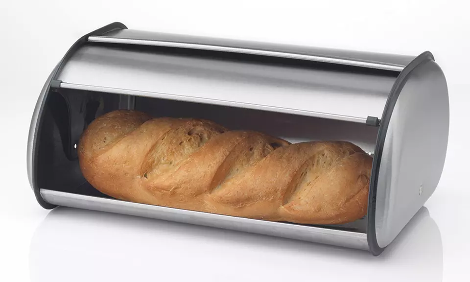 Brushed Stainless-Steel Bread Box - Primary Image